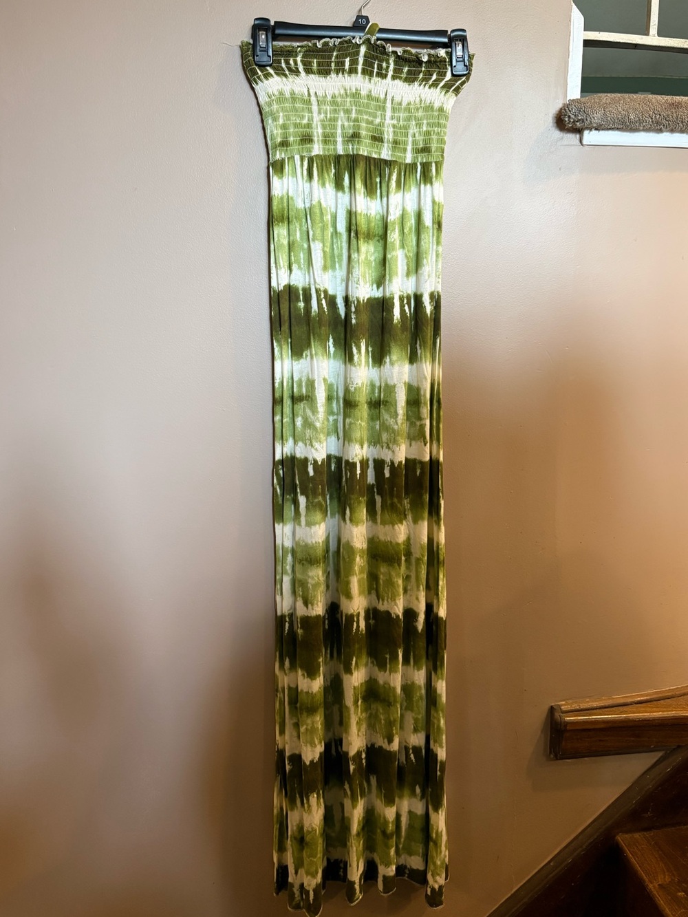 Mudd Green Tie-Dye Strapless Maxi halter dress size medium